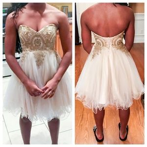 White and Gold Xs dress